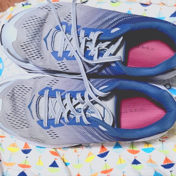Women’s hokas size 9, Gray and Blue, Mauve Insoles. - Picture 2 of 5